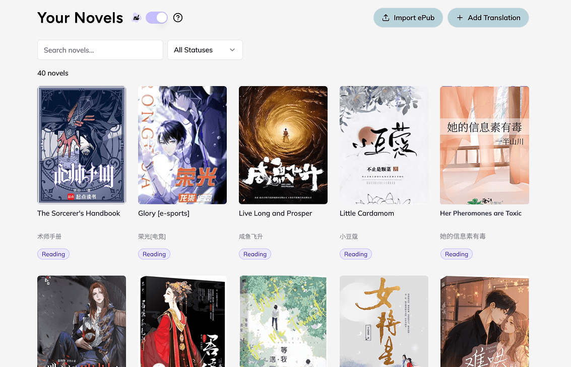 All of your Translated Novels in One Place